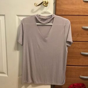 Purple cut out v neck